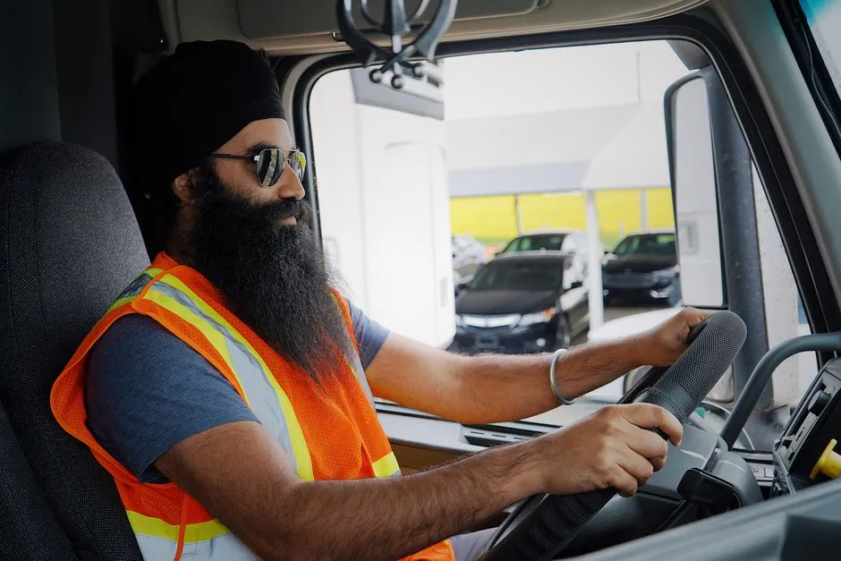 Commercial truck driver in the cab, representative of the CDL applicants this study guide is written for